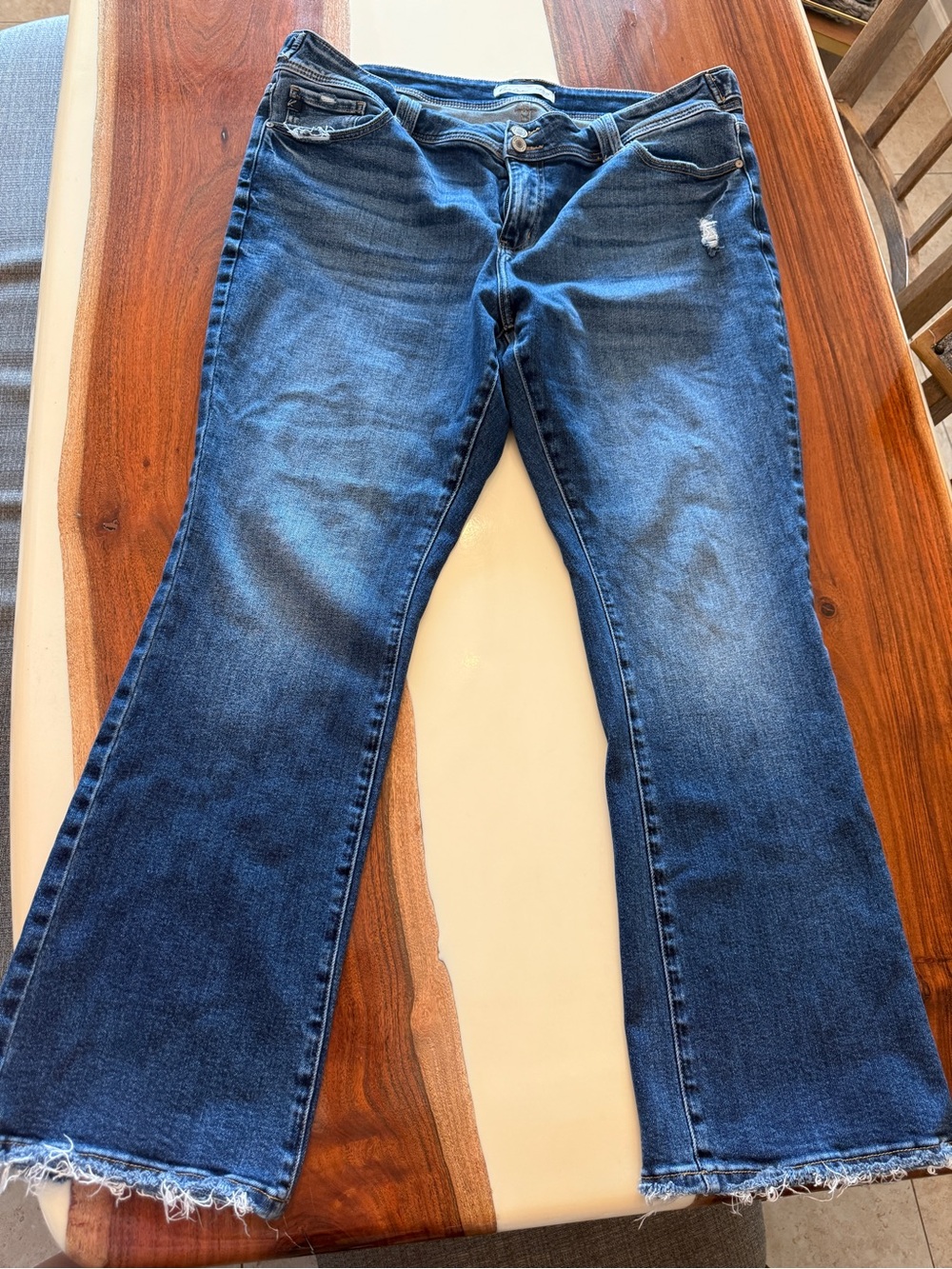 KanCan x Maurices Size 22 Bootcut Jeans Stretch Distressed Raw Hem
